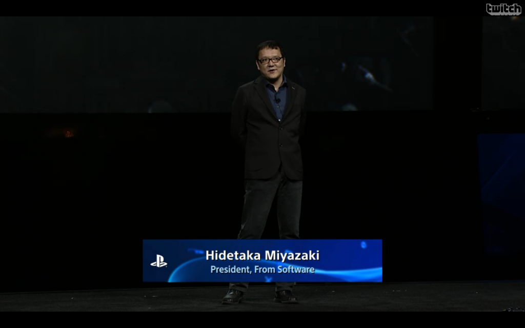 Hidetaka Miyazaki al inicio de su presentación sobre Bloobourne