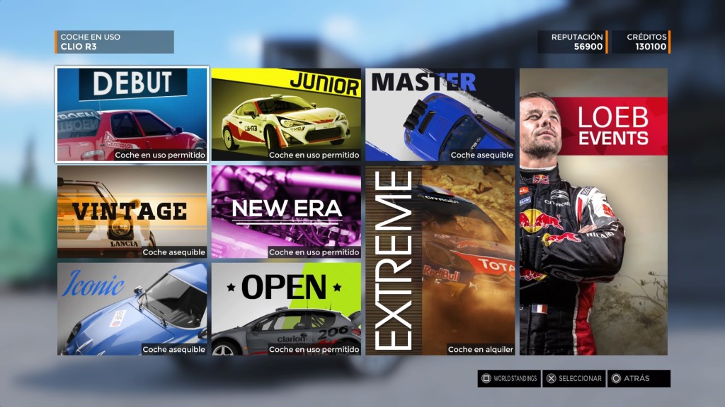 Varios de los modos en los cuales podremos competir en Sébastien Loeb Rally EVO