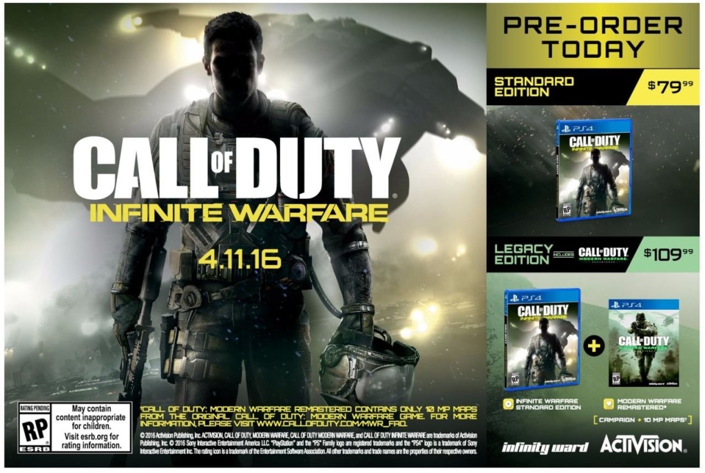 Call of Duty Infinite Warfare estará disponible a partir del 4 de noviembre